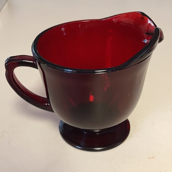 Vintage Ruby Red Cream and Sugar - Picture 5 of 10